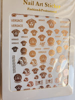 Gold Versace Nail Art Stickers