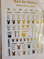 Gold Bunny Nail Art Stickers