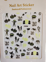 Halloween Glow Nail Art Stickers