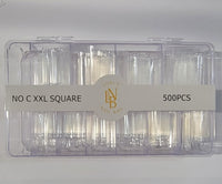 XXL Long Square Clear No C Curve Tips